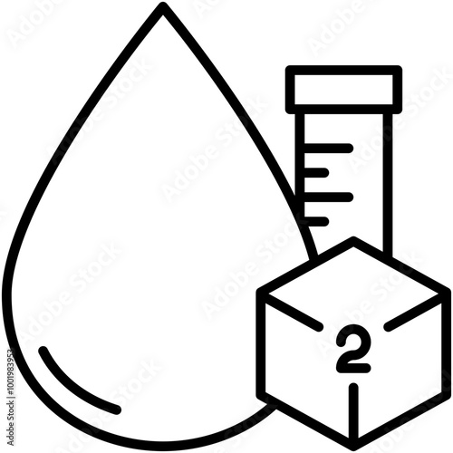 Type 2  Diabetes Icon. High Blood Sugar Pictogram Graphic Illustration. Isolated Simple Line Icon For Infographic, App and Web Button.