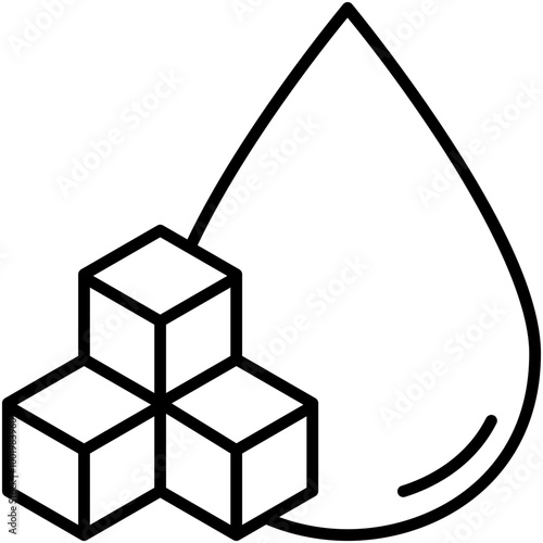 Blood Sugar Icon. Glucose High Cube Pictogram Graphic Illustration. Isolated Simple Line Icon For Infographic, App and Web Button.