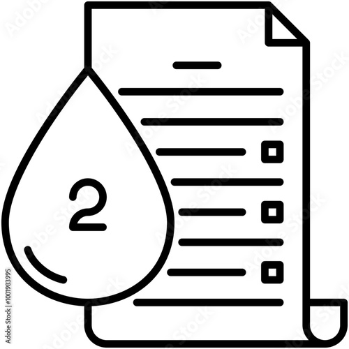 Type 2  Diabetes Icon. High Blood Sugar Pictogram Graphic Illustration. Isolated Simple Line Icon For Infographic, App and Web Button.