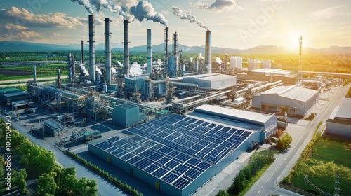 Wallpaper Mural Futuristic Green Energy-Powered Manufacturing Facilities with Sustainable Production Practices Torontodigital.ca