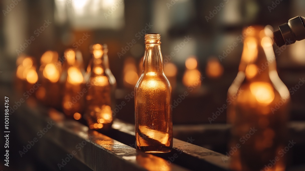 Glass Bottles in Soft Ambient Light Glass Bottles in Soft Ambient Light