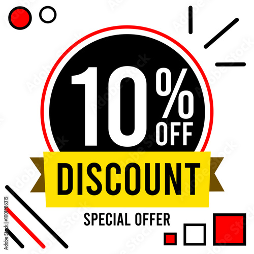 10% off ten percent off discount 10%off discount Promotions with white and black numbers white background black ball red and black designs.svg