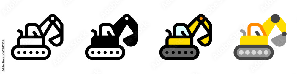 Editable excavator, tractor, machine, digger, loader vector icon. Construction, tools, industry. Part of a big icon set family. Perfect for web and app interfaces, presentations, infographics, etc Editable excavator, tractor, machine, digger, loader vector icon. Construction, tools, industry. Part of a big icon set family. Perfect for web and app interfaces, presentations, infographics, etc