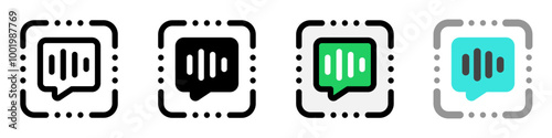 Editable speech recognition, voice scan vector icon. AI technology, artificial intelligence. Part of a big icon set family. Perfect for web and app interfaces, presentations, infographics, etc
