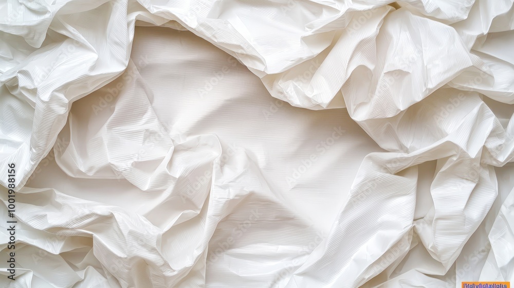 White Wrinkled Plastic Texture Background Abstract Crumpled Polyethylene Sheet White Wrinkled Plastic Texture Background Abstract Crumpled Polyethylene Sheet