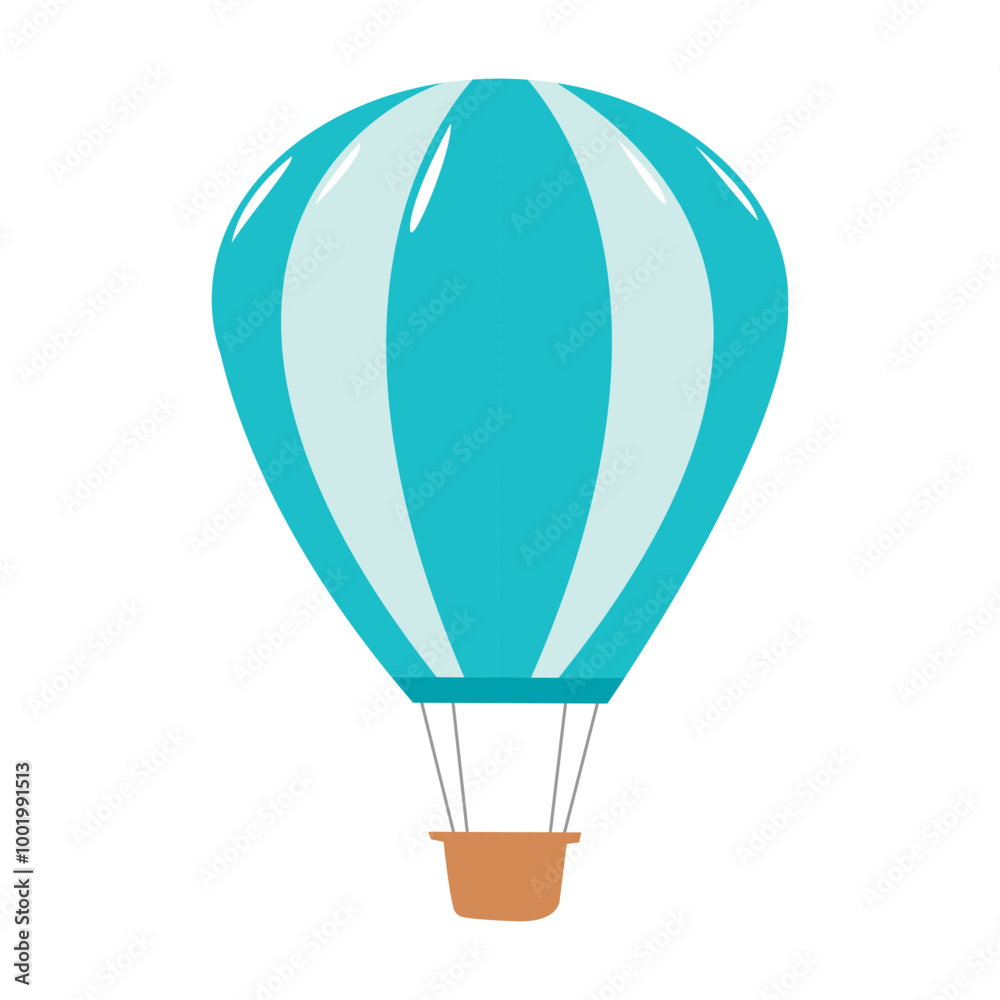 Naklejka premium Vector Hot Air Balloon Flat Design Illustration