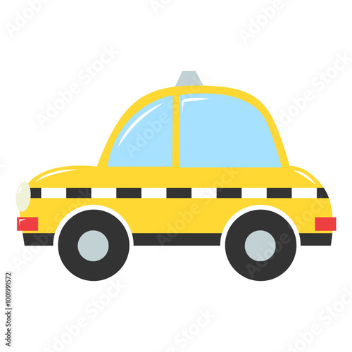 Vector Taxi Flat Design Illustration