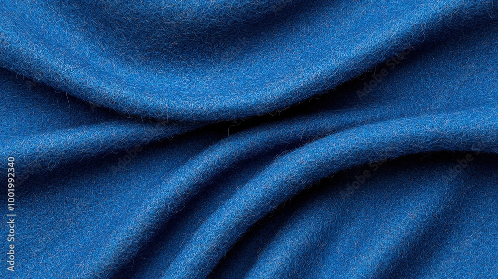 Obraz premium Blue Fuzzy Felt Fabric Texture Soft Wool Textile Background