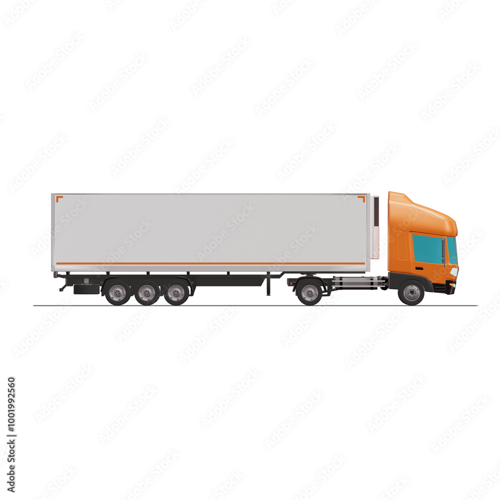 3D Isometric Cargo Truck with White Semi-Trailer Van Vector Illustration Modern Orange Cabine Intercity Delivery Vehicle 4x2 Design Logistics Transport Presentation Social Media Video Promo Left
3D Isometric Cargo Truck with White Semi-Trailer Van Vector Illustration Modern Orange Cabine Intercity Delivery Vehicle 4x2 Design Logistics Transport Presentation Social Media Video Promo Left