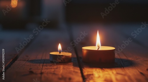 Simple Candles Glowing in a Serene Setting photo