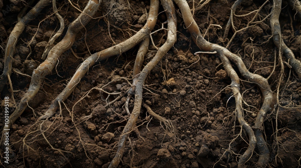Intricate Roots Beneath the Soil's Surface Intricate Roots Beneath the Soil's Surface