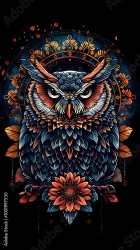 Owl tattoo symbol illustration art vintage head 