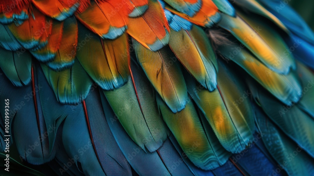 Fototapeta premium Vibrant Colorful Feathers of a Tropical Bird