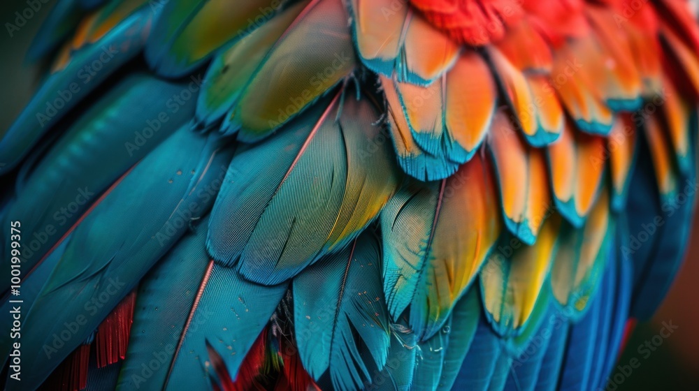 Obraz premium Vibrant Feathers of a Colorful Parrot