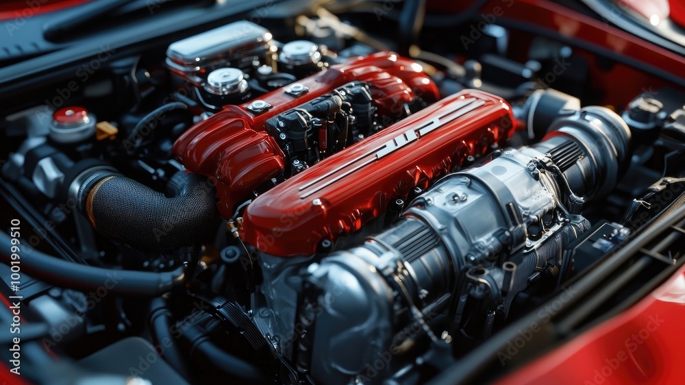 Hyper-realistic racing sport car engine, perfect for background or wallpaper. Detailed automotive design, sleek mechanics, power, performance, and copy space for customization. Hyper-realistic racing sport car engine, perfect for background or wallpaper. Detailed automotive design, sleek mechanics, power, performance, and copy space for customization.