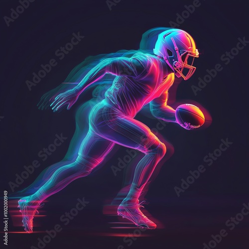 Dynamic football player in action, modern art