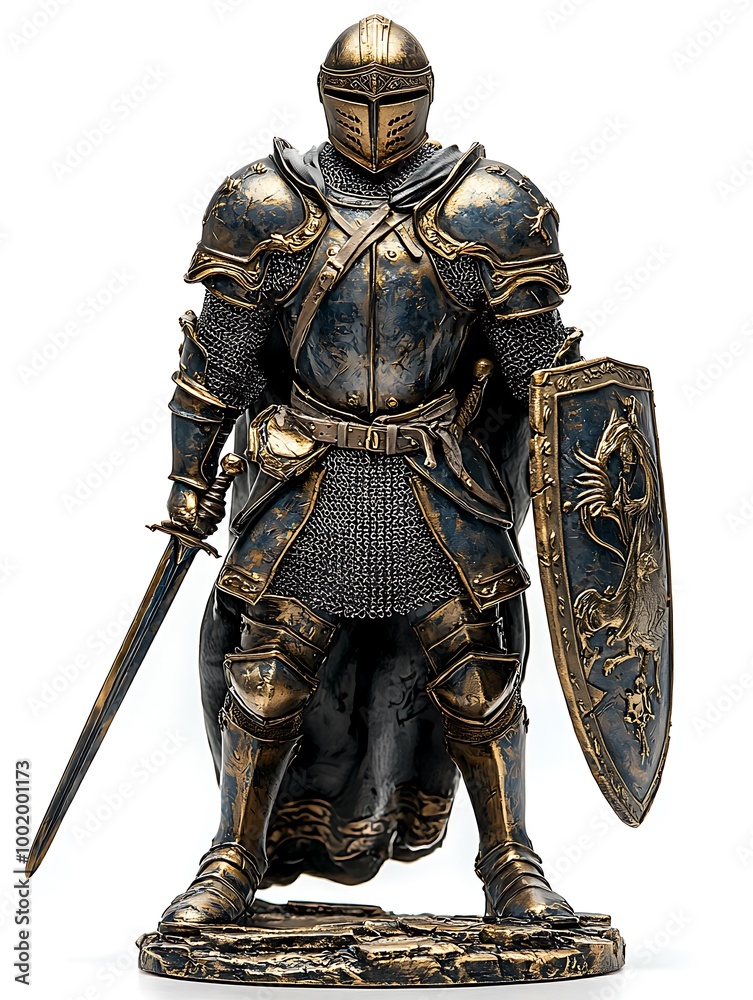 Detailed Knight Figurine in Armor and Shield Detailed Knight Figurine in Armor and Shield