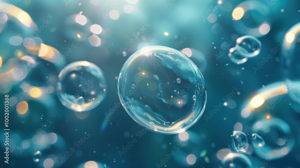 Glowing Bubbles in a Dreamy Aquatic Scene Glowing Bubbles in a Dreamy Aquatic Scene
