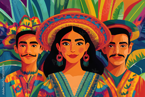 background, hispanic and latino americans culture, national hispanic heritage month in september and october illustration design photo