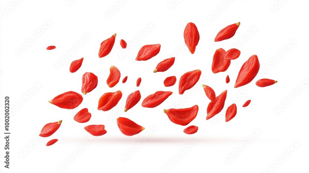 Goji Berries on White Background Generative AI Goji Berries on White Background Generative AI