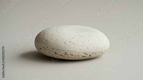 Smooth Pebble on Neutral Background