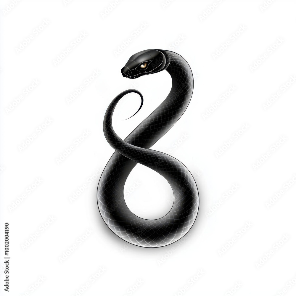 Elegant black snake design, representing mystique and intrigue, perfect for artistic and thematic projects. Elegant black snake design, representing mystique and intrigue, perfect for artistic and thematic projects.