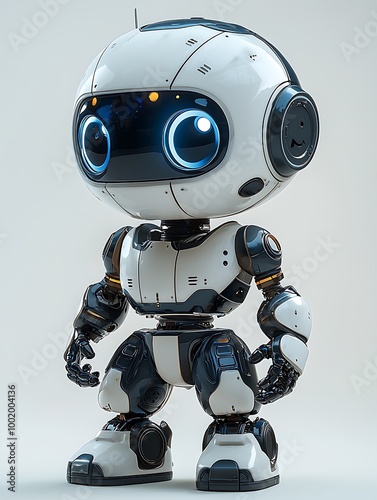 Cute Robot Toy with Glowing Blue Lights