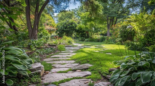 Wallpaper Mural Serene Garden Pathway Surrounded by Lush Foliage Torontodigital.ca