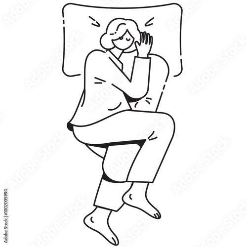 woman sleeping hugging pillow