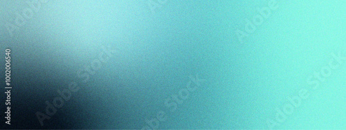 Abstract blue to black gradient background with Foil turquoise blue, teal metallic texture gradient. Grainy glowing light on backdrop noise effect. Design for technology, science, banner,poster