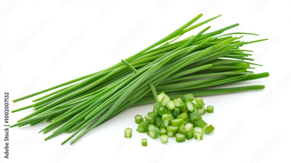 Fresh Chives with Diced Pieces Generative AI Fresh Chives with Diced Pieces Generative AI