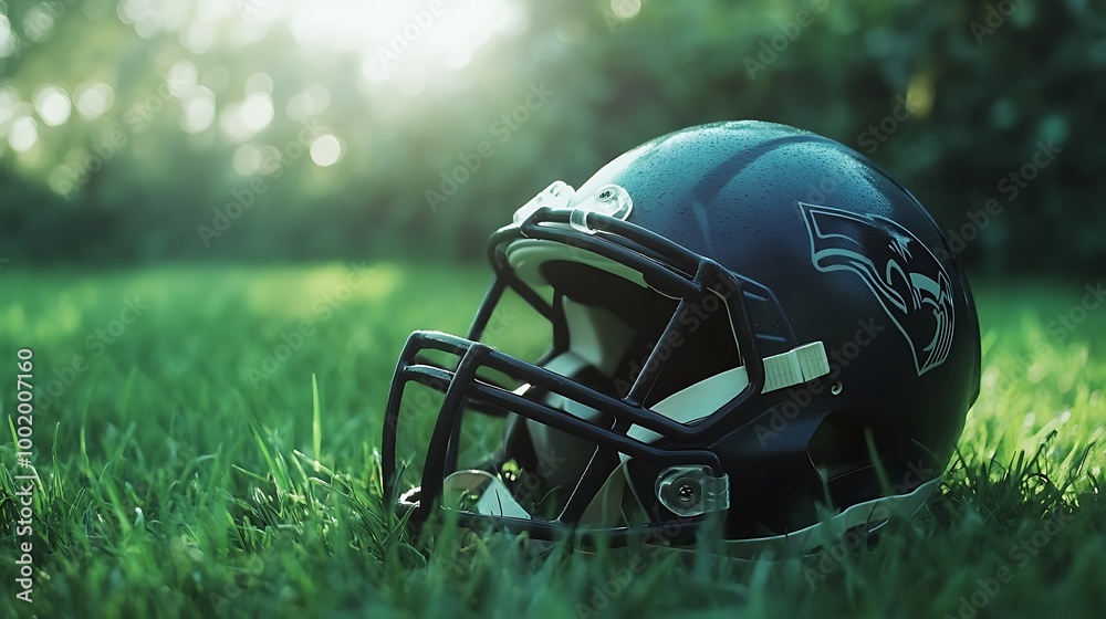 american football helmet on grass american football helmet on grass