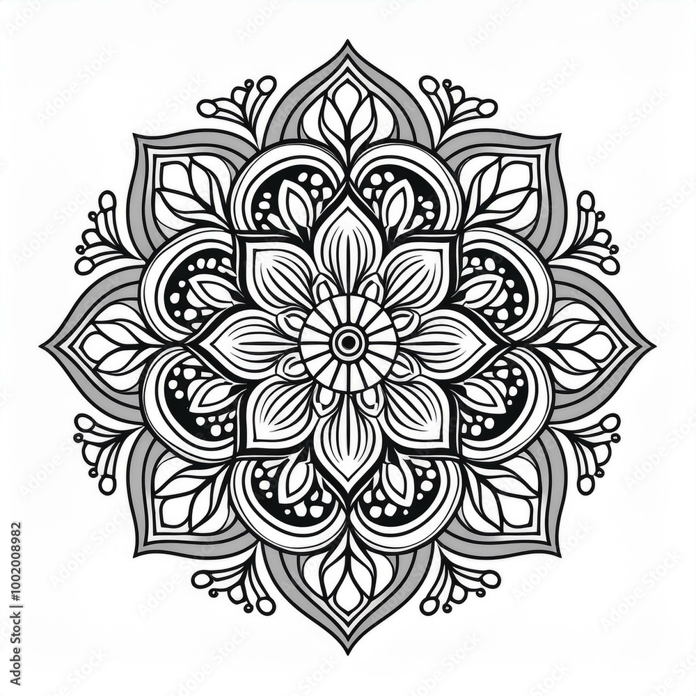 Mandala art design also called rangoli, decorative elements on white background Mandala art design also called rangoli, decorative elements on white background