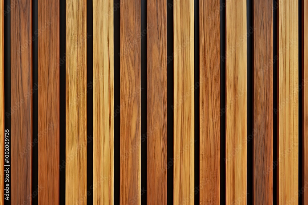 Wooden wall made of vertical panels. Line slats made of wood for a modern interior. Timber planks for cladding facades or fences. Material for cladding in construction. Wooden wall made of vertical panels. Line slats made of wood for a modern interior. Timber planks for cladding facades or fences. Material for cladding in construction.