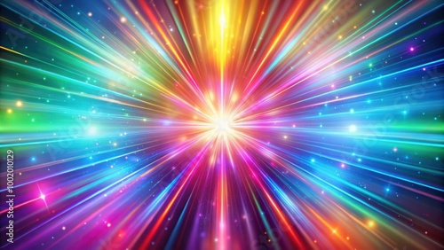 Abstract holographic background with rainbow light rays flashing and glowing  rainbow  light rays  abstract  holographic