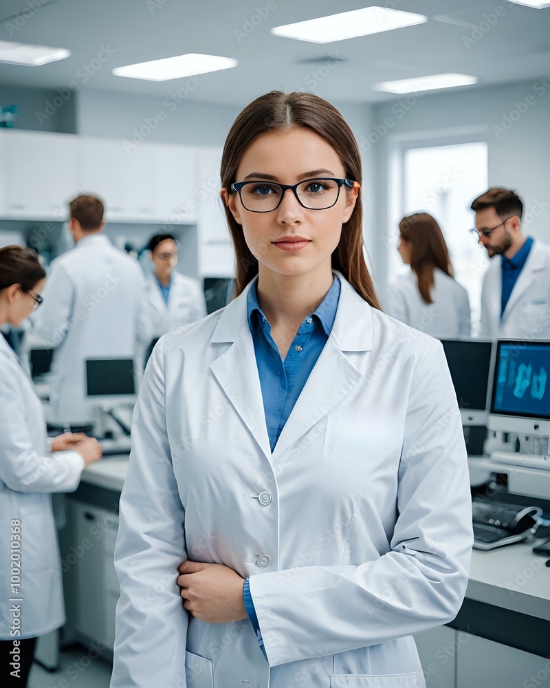 Focused Excellence: A Young Woman in a White Coat Leading Medical Innovation Focused Excellence: A Young Woman in a White Coat Leading Medical Innovation