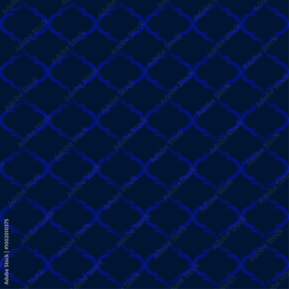 Fototapeta premium blue background texture seamless moroccan pattern for fabric surface design packaging vector illustration