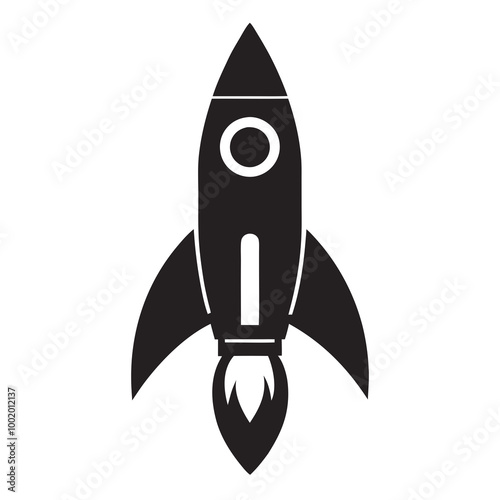 Rocket logo design silhouette vector illustration