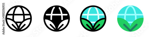 Editable eco-friendly, environmentally friendly, ecology, leaves, earth, planet vector icon. Part of a big icon set family. Perfect for web and app interfaces, presentations, infographics, etc