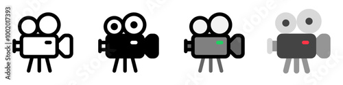 Editable film video camera, film production, studio vector icon. Movie, cinema, entertainment. Part of a big icon set family. Perfect for web and app interfaces, presentations, infographics, etc