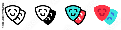 Editable theater masks, drama vector icon. Movie, cinema, entertainment. Part of a big icon set family. Perfect for web and app interfaces, presentations, infographics, etc