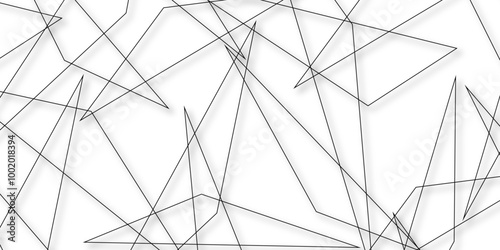 Abstract background with liens and triangles shape on white background. White and grey geometric overlapping rectangle pattern Geometric background soft shadows as patten ..White polygon textured .	
