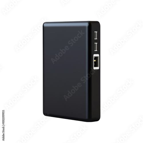 Black External Hard Drive with Ports