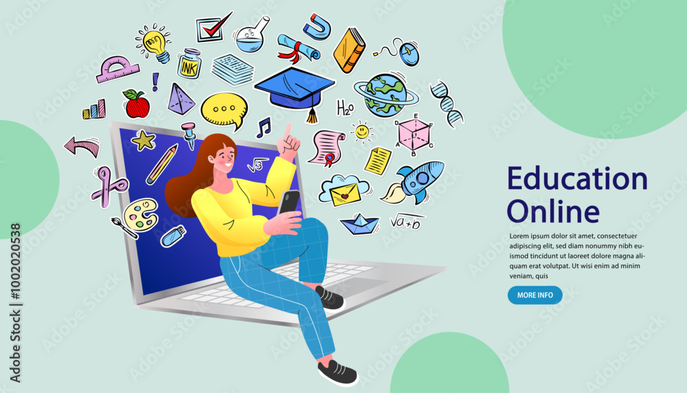 social network concept illustration, education concept. social network concept illustration, education concept.