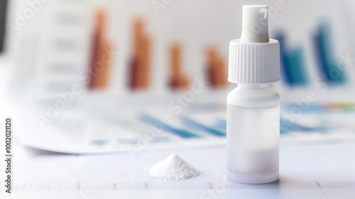 Wallpaper Mural Minimalist nasal spray bottle on white background, clean and modern design for respiratory health and wellness. Torontodigital.ca