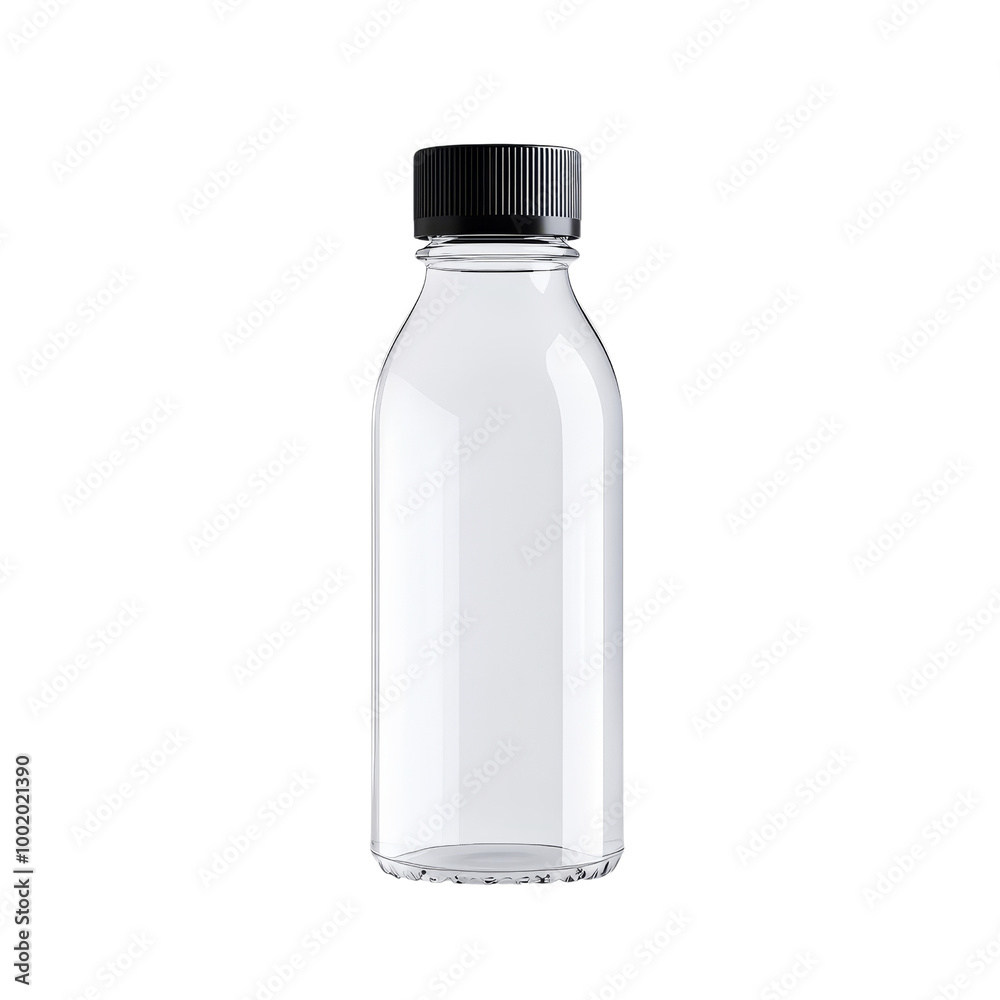 Clear Glass Bottle With Black Lid Mockup Clear Glass Bottle With Black Lid Mockup