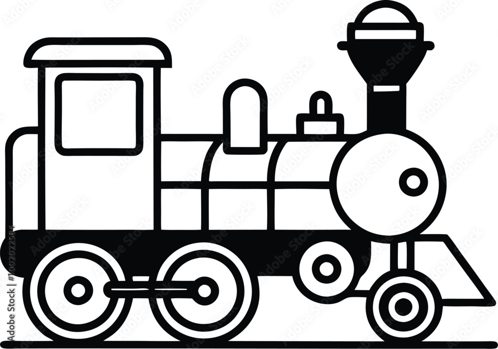 American old train icon with Transparent Background - Versatile Clipart