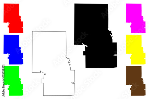 Richland County, Ohio State (U.S. county, United States of America, USA, U.S., US) map vector illustration, scribble sketch Richland map photo
