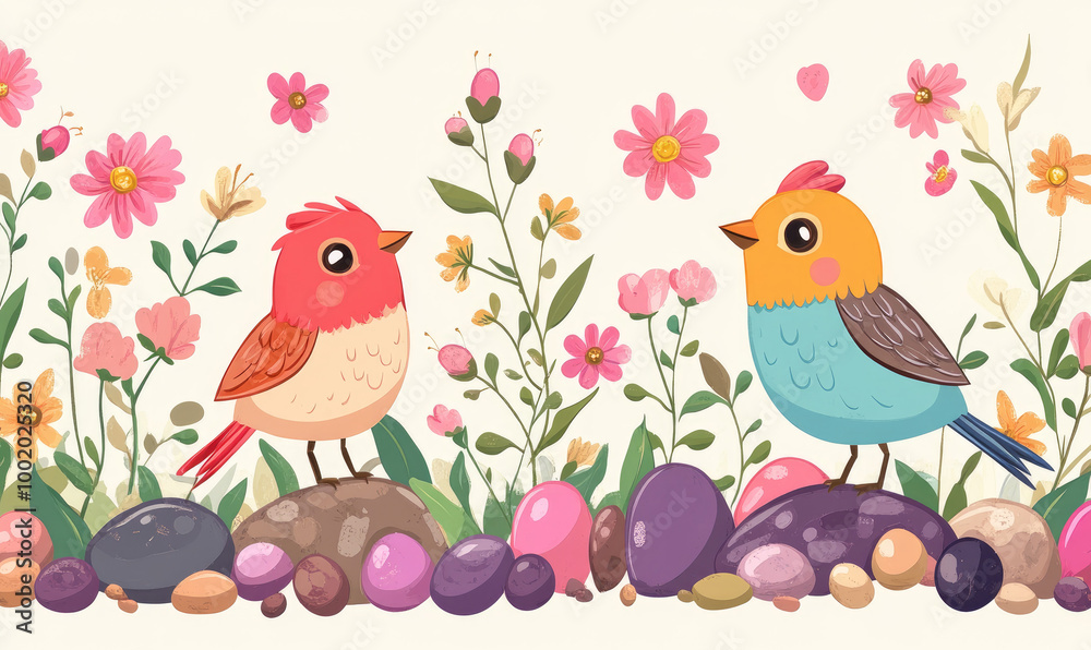 3D cartoon colorful birds 3D cartoon colorful birds