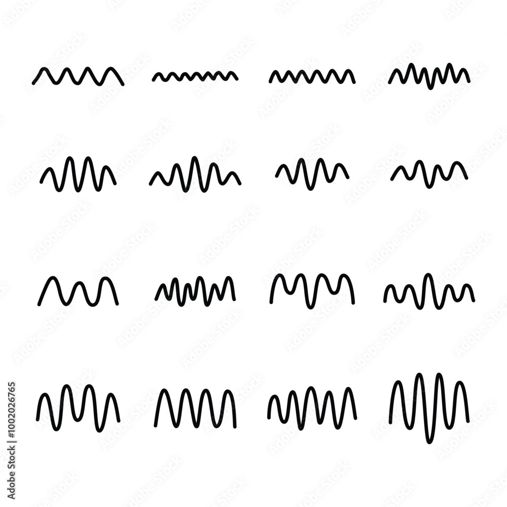 Wave zigzag line art shape isolated vector illustration Wave zigzag line art shape isolated vector illustration